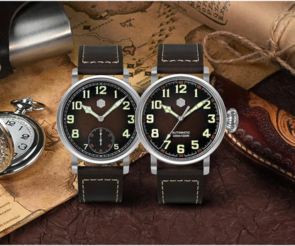 San Martin Fashion Men's Watch 40mm Pilot Automatic Mechanical YN55 PT5000 SW200 Stainless Steel Luminous Waterproof 100m