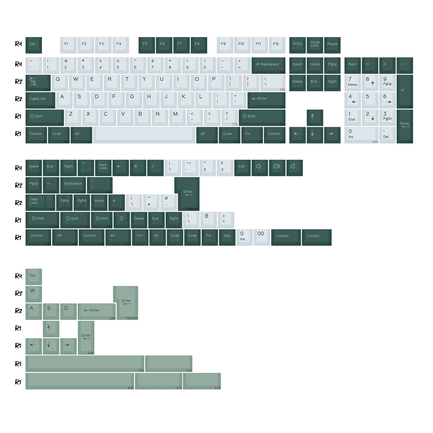 KBDiy 174 Teclas/Conjunto PBT GMK Apollo Keycap Double Shot Minimalista ISO Perfil Cherry para Teclado Mecânico Gaming Keycaps para MX