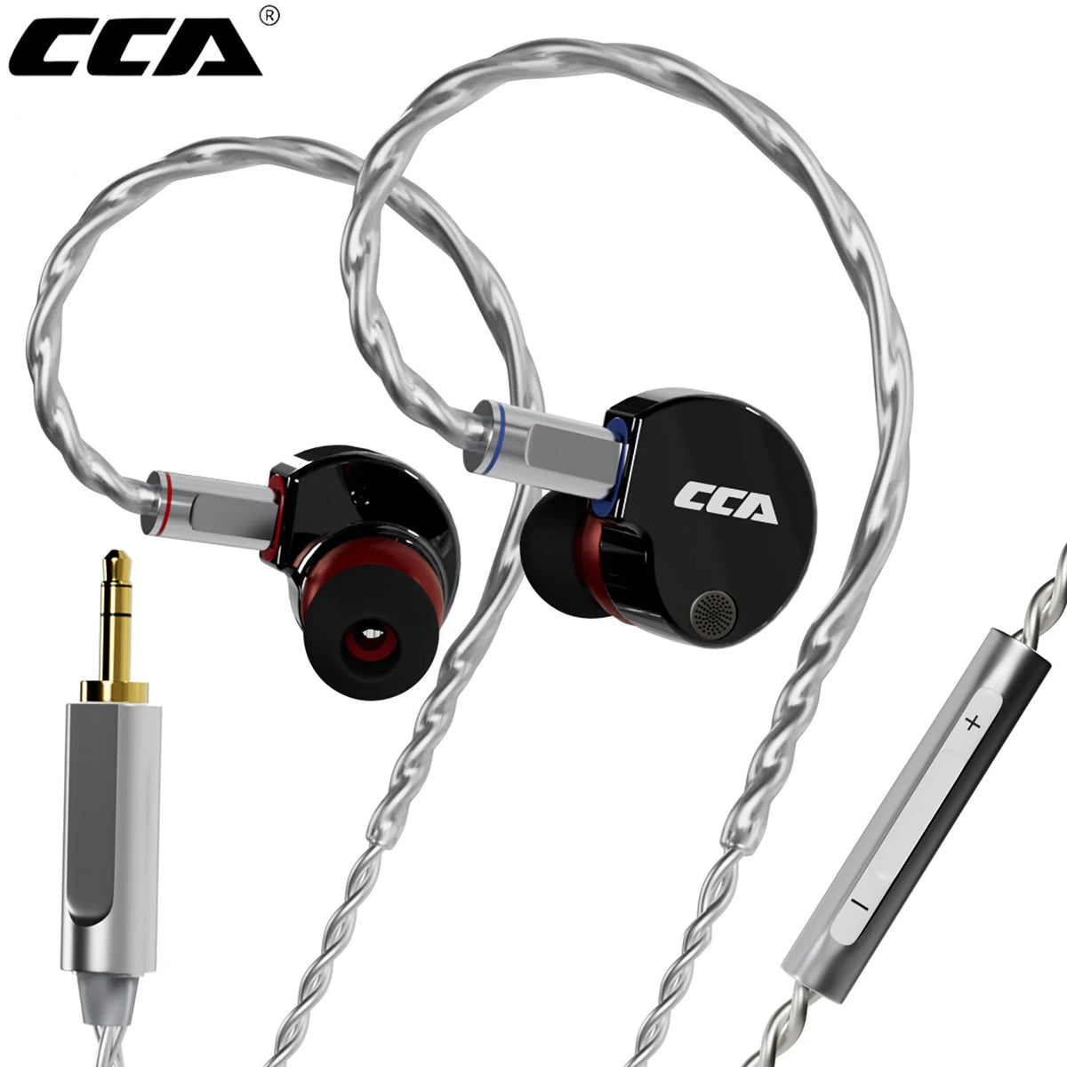 CCA Phoenix HiFi sluchátka s dynamickým měničem a membránou LCP, s potlačením hluku, vyměnitelným 2PIN kabelem, herní kabelová sluchátka