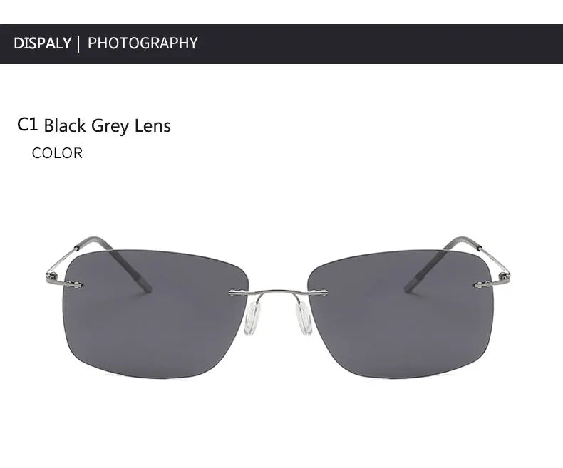 Titanium Frameless Polarized Sunglasses Driver Driving Night Vision Goggle Folding Ultra Light Color Film Titanium SunglassUV400