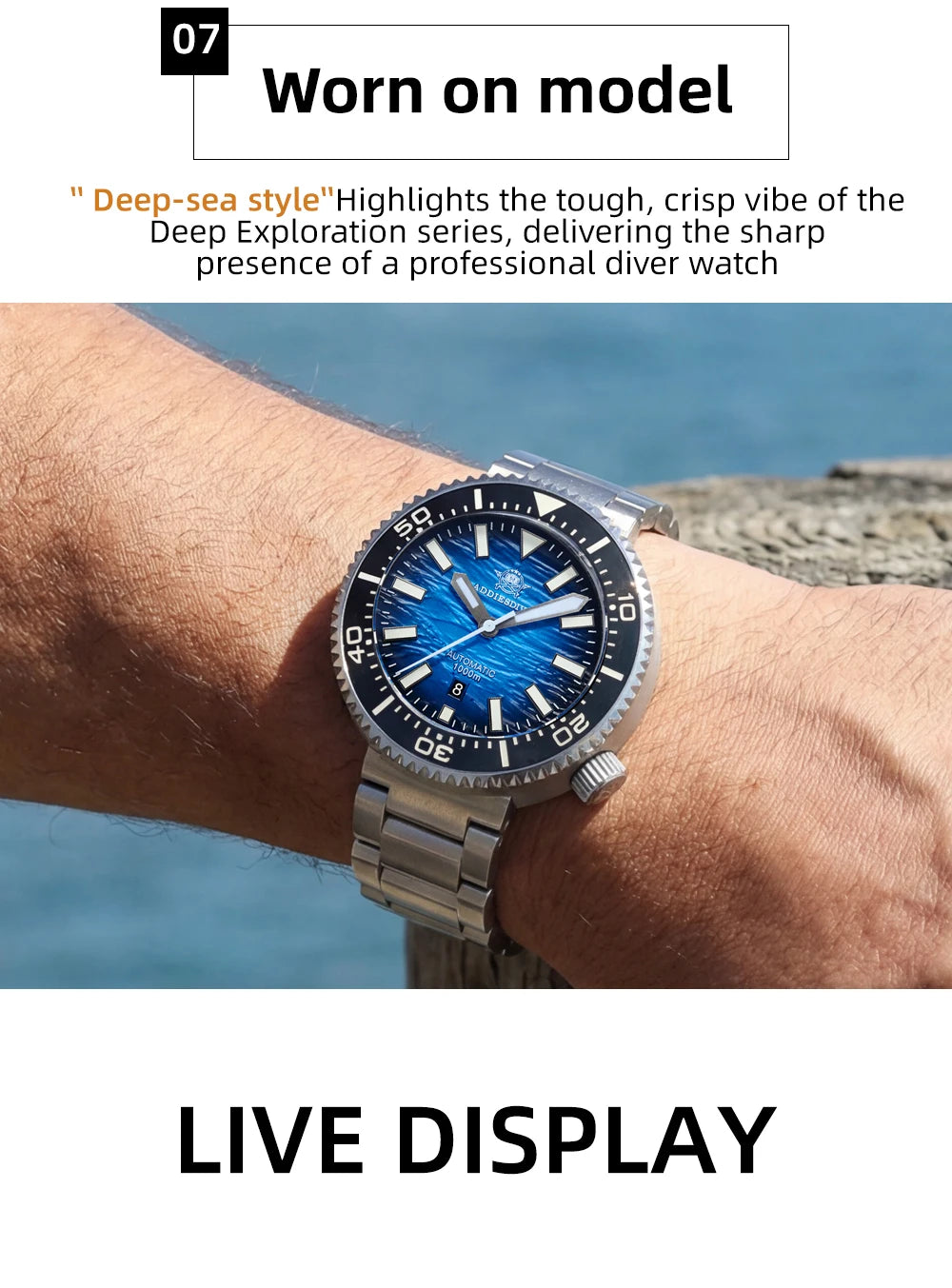 ADDIESDIVE new men's watch sapphire gradient dial BGW9 luminous Japanese 8215 mechanical watch 1000m waterproof watch AD2545