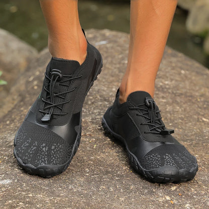 Oiaano wide toe man barefoot black shoes, woman sports sneaker unisex water booties, male aqua beach soft sole light breathable