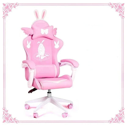 Pink Gaming Chair High-quality Girls Cartoon Home Live Gamer Chair Comfortable Swivel Adjustable Office Computer Furniture