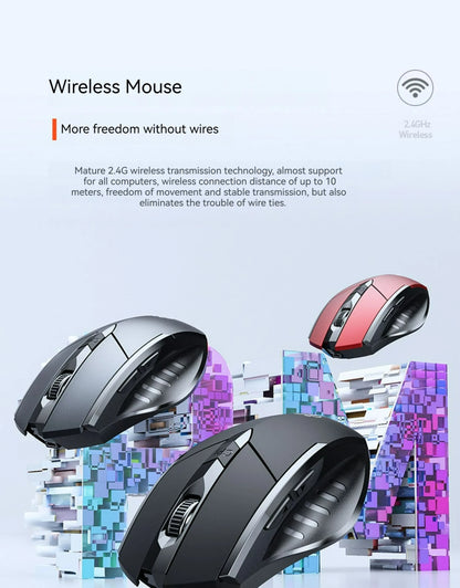 Inphic F1 Rechargeable Wireless Mouse, Bluetooth & 2.4G Silent Wireless Mouse with 6 Buttons, Adjustable DPI, Ergonomic Gaming & Office Mouse for Laptop, PC & Tablet