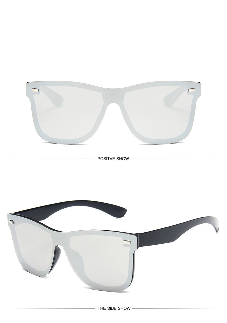 Luxury OverSized Glasses Women Anti-Reflective Mirror Sunglasses Square Plastic Eyeglasses