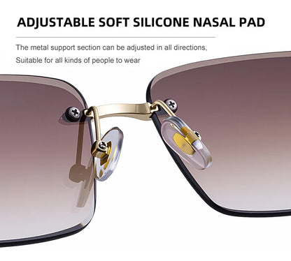 2026 Wooden Rimless Sunglasses Women Trendy Retro UV400 Protection Square Sunglass Men Brand Design Fashion Glasses Dropshipping