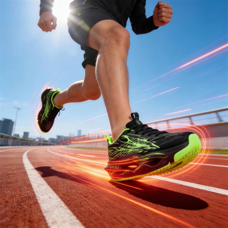 Men Women Ultra Light Carbon Plate Running Shoes Breathable Mesh Upper Soft Midsole Rubber Outsole for Running Training Sneakers