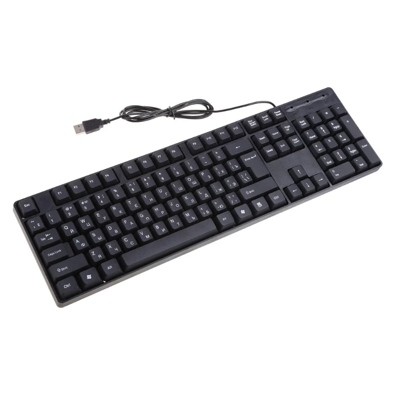 Teclado ergonómico USB para PC, teclado russo / teclado inglês, DropShipping