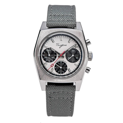 Sugess 37mm Men's Pilot Watches Original ST19 Chronograph Swanneck Mechanical Wristwatches Dome Sapphire Crystal Force Army 2024