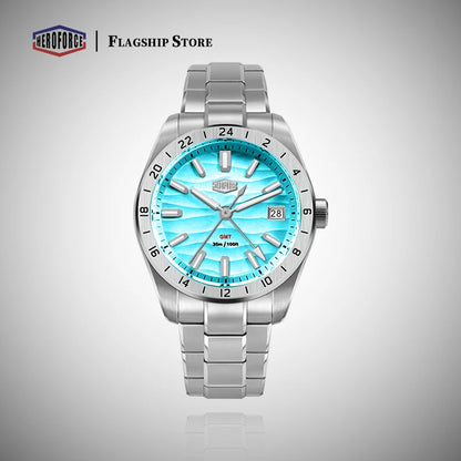 HEROFORCE Business Quartz Watch Men Clock GMT Date Luxury Man Wristwatch Waterproof Luminous Stainless Steel Men's Watches Reloj