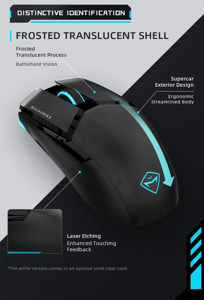 MACHENIKE M7 Pro Wireless Gaming Mouse PAW3395 26000 DPI RGB USB & 2.4GHz Rechargeable Gaming Mouse for PC & Laptop