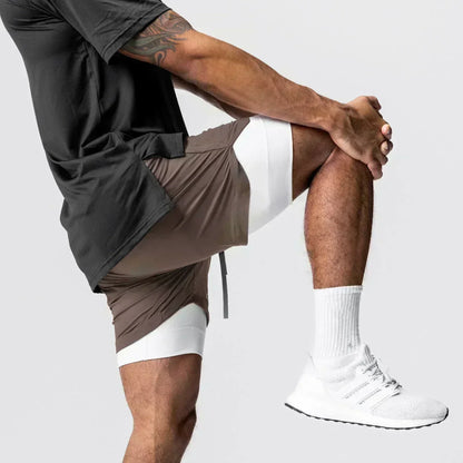 Anime Demon Slayer Gym Shorts Man Quick Dry Pants Double-layer 2 in 1 Shorts Y2k Sportswear Summer 2026 Breathable Streetwear
