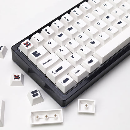 KBDiy Retro GMK Redacted Keycaps White ISO Cherry Profile PBT Keycap Alice Spacer Bar 7u For 60 Mechanical Keyboard MX Switch