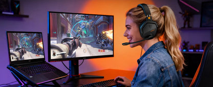 NUBWO G06 Casque Gaming Sans Fil 2.4GHz Bluetooth 5.3 Stéréo Double Mode avec Micro pour PS5 PS4 PC Switch Mobile Ordinateur Portable, pour Joueurs
