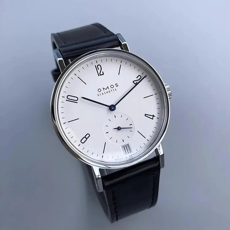Men's 38mm automatic mechanical watch, compatible with Sea-Gull ST1731 movement, featuring a calendar, water resistance, and a t
