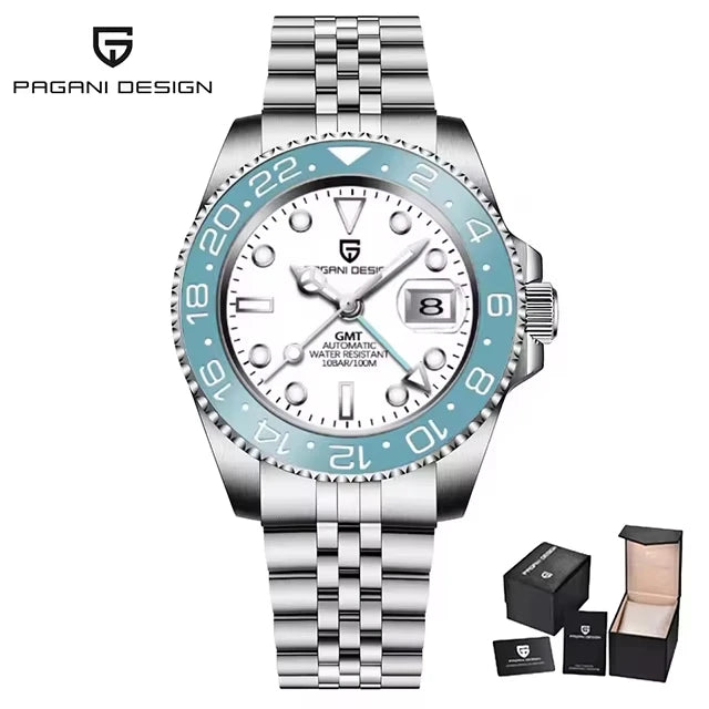 GMT Wristwatch PAGANI DESIGN Automatic Watch 40mm Mens Watch Top Brand Mechanical Watch 100M Waterproof Luminous Watches PD-1662