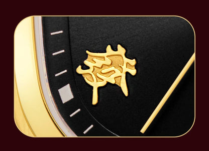 Shanghai Square Vintage Mechanical Watch 24K Gold Automatic Men's Watches 38mm Case 316L Stainless Steel Luxury Wristwatch SH030