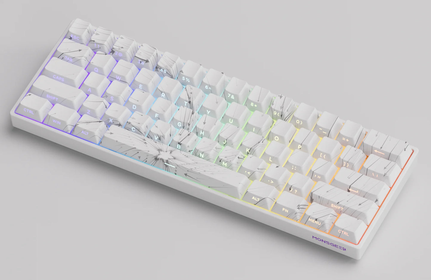 MONSGEEK FUN60 PRO&MAX HE Teclado mecânico 60% sem fios para gaming com switches magnéticos, Rapid Trigger 8K, ARGB e personalização