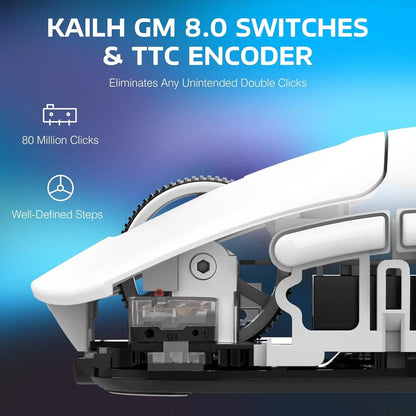 Attack Shark X3Pro kabellose Bluetooth-Gaming-Maus, optische Maus mit PixArt PAW3395 und 26000dpi, Tri-Mode-Verbindung, Makro-Gaming-Maus