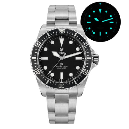 Watchdives WD5513Q 40mm Quartz Diver Watch VH31 Sweep Second Sapphire 200m Waterproof Steel Bracelet BGW9 Lume Mens Watch