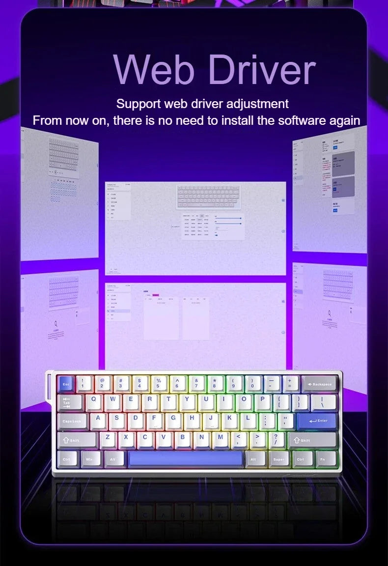 AULA WIN60 HE Magnetic  Keyboard Wired Trigger 8K Return Esports Gamer Customize RGB Mechanical Gaming Keyboard