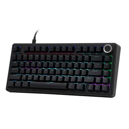 Teclado mecânico EPOMAKER x AULA F75 com fio, 75%, layout ANSI US, gasket, hot-swap, para Mac/WIN/Android, com botão rotativo
