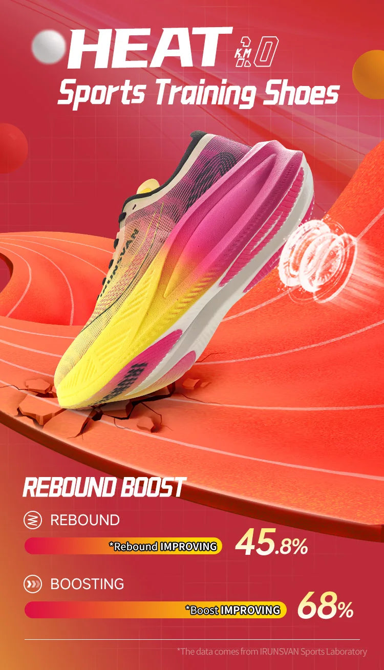 IRUNSVAN Scarpe da running professionali per maratona con piastra in carbonio e nylon, leggere e ammortizzate, sneakers outdoor da allenamento per uomo e donna