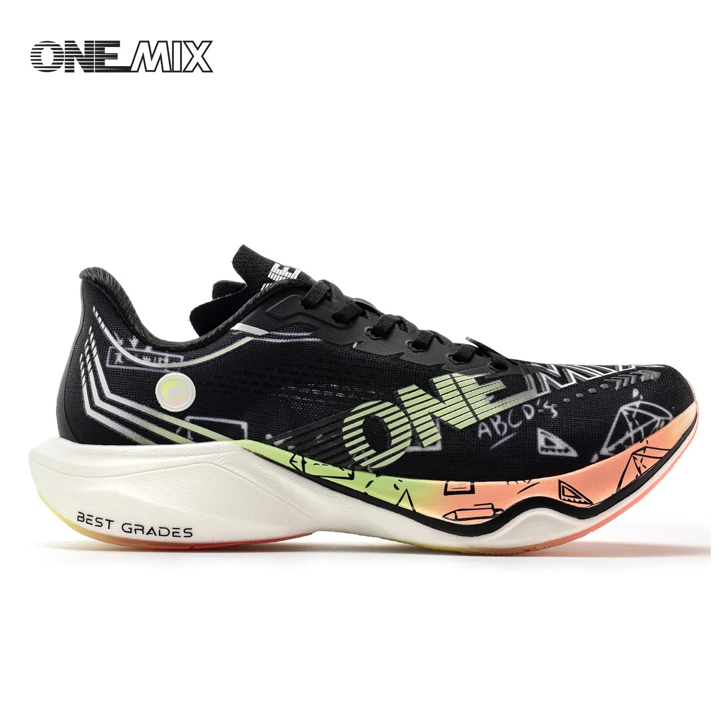 ONEMIX New Nylon Carbon Board Marathon Running Racing Shoes Shock-Absorbing Professional Stable Support Ultra-Light Rebound Sneakers