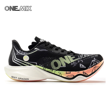 ONEMIX New Nylon Carbon Board Marathon Running Racing Shoes Shock-Absorbing Professional Stable Support Ultra-Light Rebound Sneakers