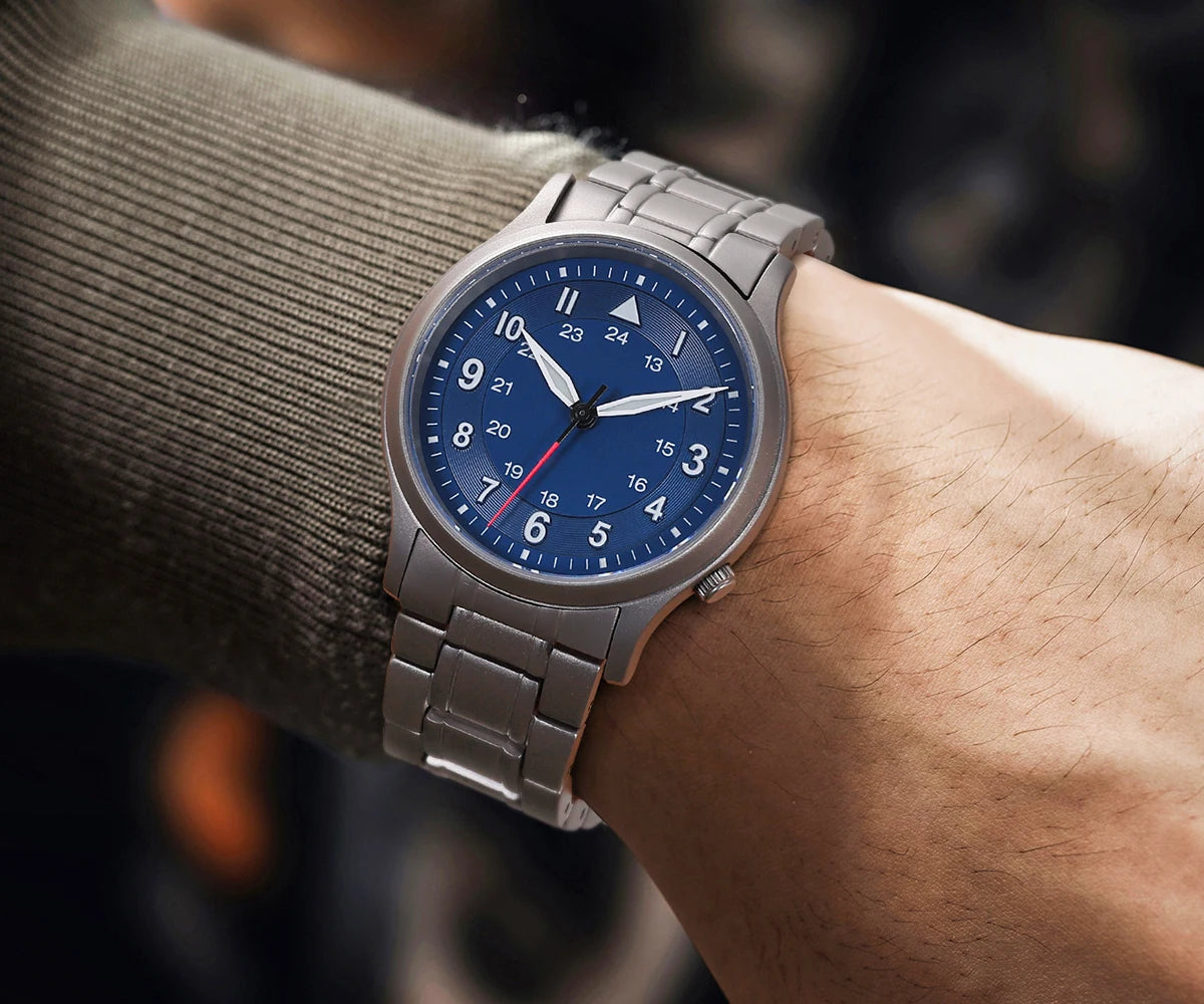 BERNY Full Titanium Watches for Men Quartz Men's Watch Lightweight Sapphire Super Luminous VH31 Sport Field Wristwatches