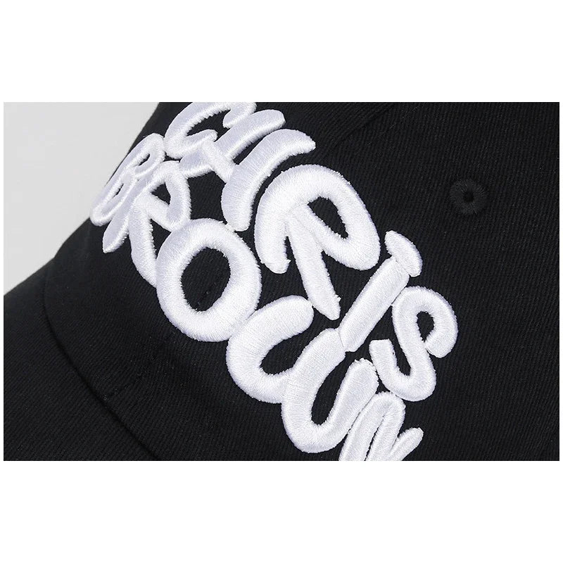 Modna czapka baseballowa do sportu na świeżym powietrzu, unisex, dla mężczyzn i kobiet, z uniwersalnym haftem literowym, regulowana czapka typu snapback