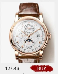 Luxury Brand Switzerland LOBINNI Ewiger Kalender Automatische mechanische Herrenuhr Saphirglas Multifunktionsuhr L13019-8