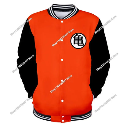 Dragon Ball Goku Kanji Symbol Men Zipper Hoodie Cartoon Japan Anime Women Sweatshirt 2025 New Fashion Children Jackets Coat