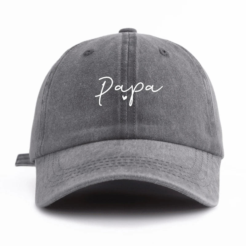1 szt. Czapka baseballowa PAPA z nadrukiem w stylu „washed”, klasyczna, codzienna, retro, regulowana, lekka, chroniąca przed słońcem, uniwersalna czapka dla kierowców do codziennego noszenia