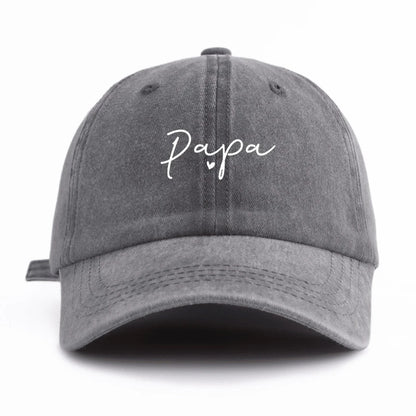 1 szt. Czapka baseballowa PAPA z nadrukiem w stylu „washed”, klasyczna, codzienna, retro, regulowana, lekka, chroniąca przed słońcem, uniwersalna czapka dla kierowców do codziennego noszenia