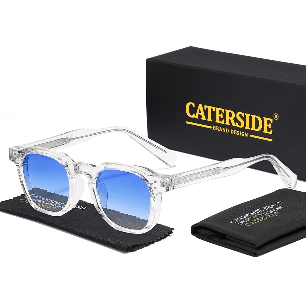 CATERSIDE New Retro Punk Men Sunglasses Square Personalized Design Glasses Women's Fashion Party Glasses Festival Gift 2 Pieces