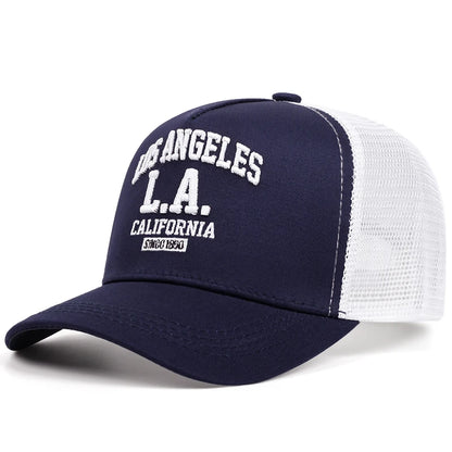 LOS ANGELES embroidered men's and women's outdoor sports event cap American trucker net hat trend fashion