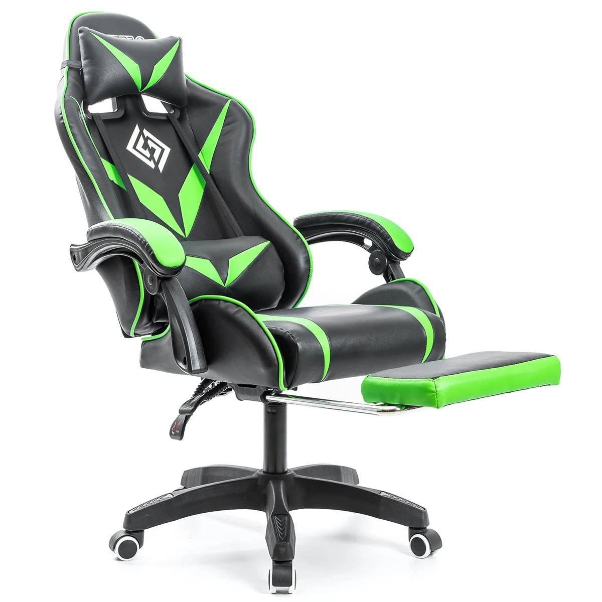200Lbs Gaming Chair with Massage Lumbar Support, Ergonomic PC Gaming Chair with Footrest, Reclining Adjustable Armrest Computer Chair
