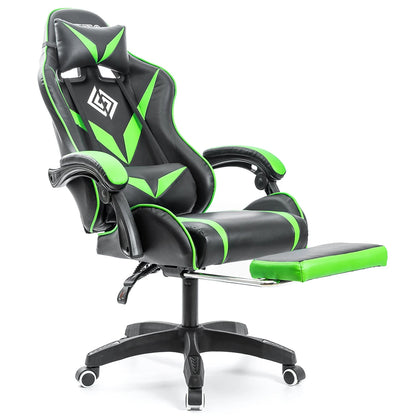 200Lbs Gaming Chair with Massage Lumbar Support, Ergonomic PC Gaming Chair with Footrest, Reclining Adjustable Armrest Computer Chair