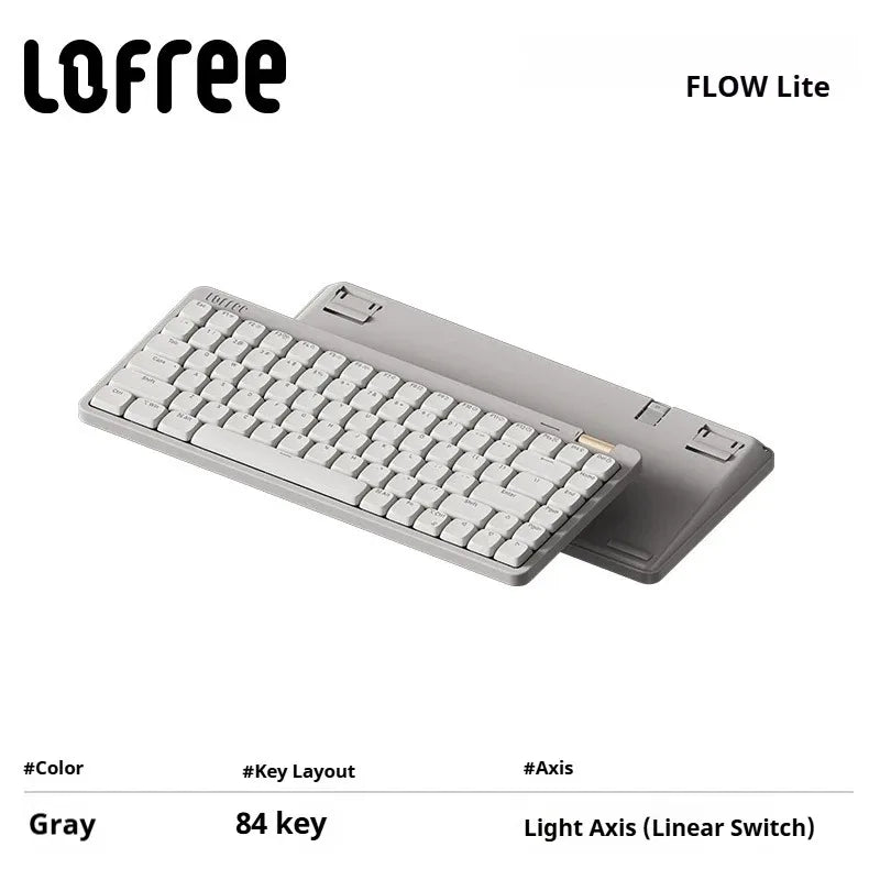 Lofree Flow Lite Wireless Mechanical Keyboard&PU Bag Lighter&Silenter POM Switch 2.4G Bluetooth&Wired Office Typing Gasket 84key