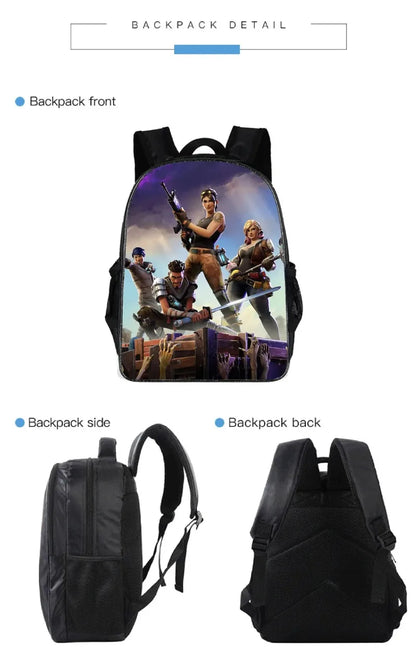 Zaino Fortnited 3PCS per ragazzi, Victory Game, 16 Inch, resistente all’acqua, per scuola materna, zaino scolastico cool per scuola elementare