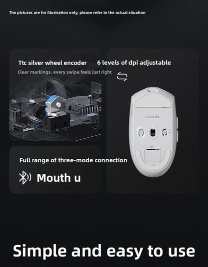 MCHOSE G3 V2 PRO Wireless Mouse Bluetooth Tri-Mode Ergonomic Gaming Mouse Lightweight Office Mouse for Laptop & PC