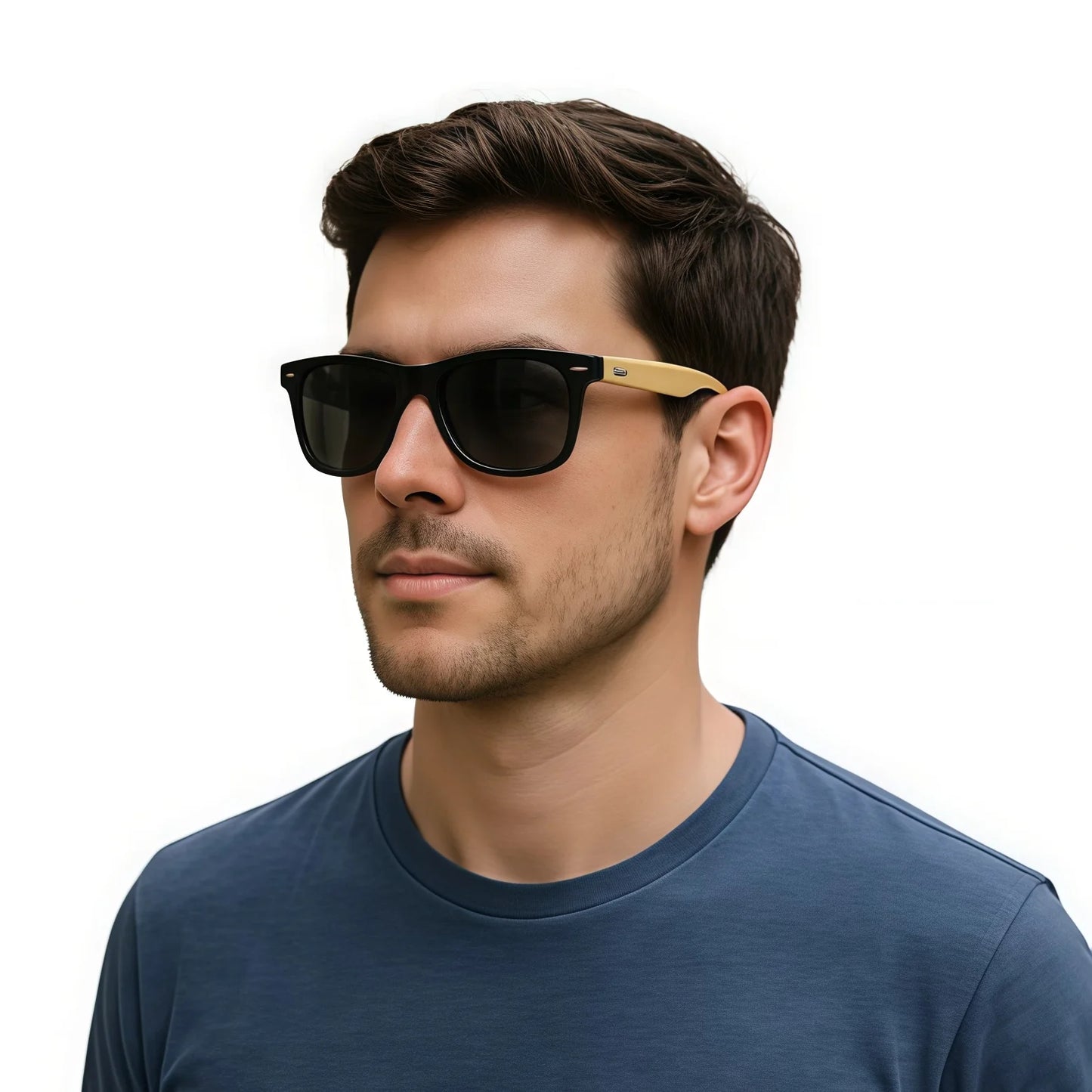 3PCS Bamboo Texture Square Sunglasses UV400, Fashion Unisex Classic - Lightweight for Casual Wear & Holidays