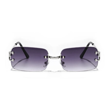 Ruiao 2026 rimless sunglasses UV400 fashion square metal glasses for men women designer man's brand sun shades for outdoor
