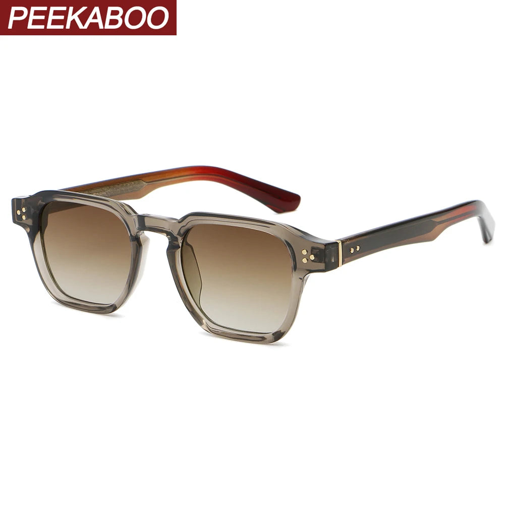 Peekaboo irregular sunglasses for women black brown retro style square sun glasses for men uv400 summer accessories 2025