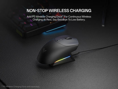 Rapoo VT7 MAX Wireless Gaming Mouse, True 8K Wireless Gaming Mouse, 53g Ultra-Lightweight, 30K DPI, 750-Hour Battery, Programmable Gaming Mouse