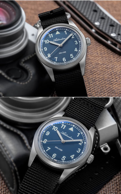 ADDIESDIVE Luxury Quartz Watch For Men New 36mm AR Coated Bubble Glass AD2079 Luminous 100m Waterproof Stainless Steel Men Gift