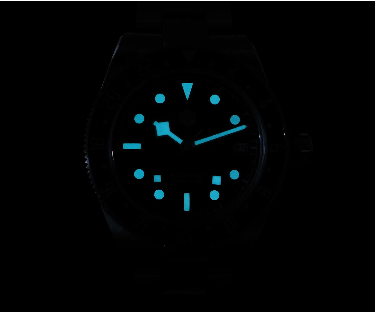 San Martin 39mm NH34 GMT Men Luxury Watch Bidirectional Aluminum Bezel Automatic Mechanical Sapphire 100M Waterproof  SN0109