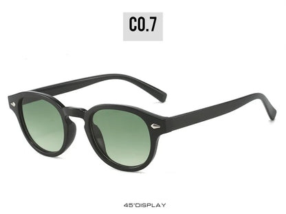 Simple Vintage Round Sunglasses Women Men 2025 Luxury Brand Design Retro Rivet Yellow Blue Lens Square Sun Glasses Female UV400