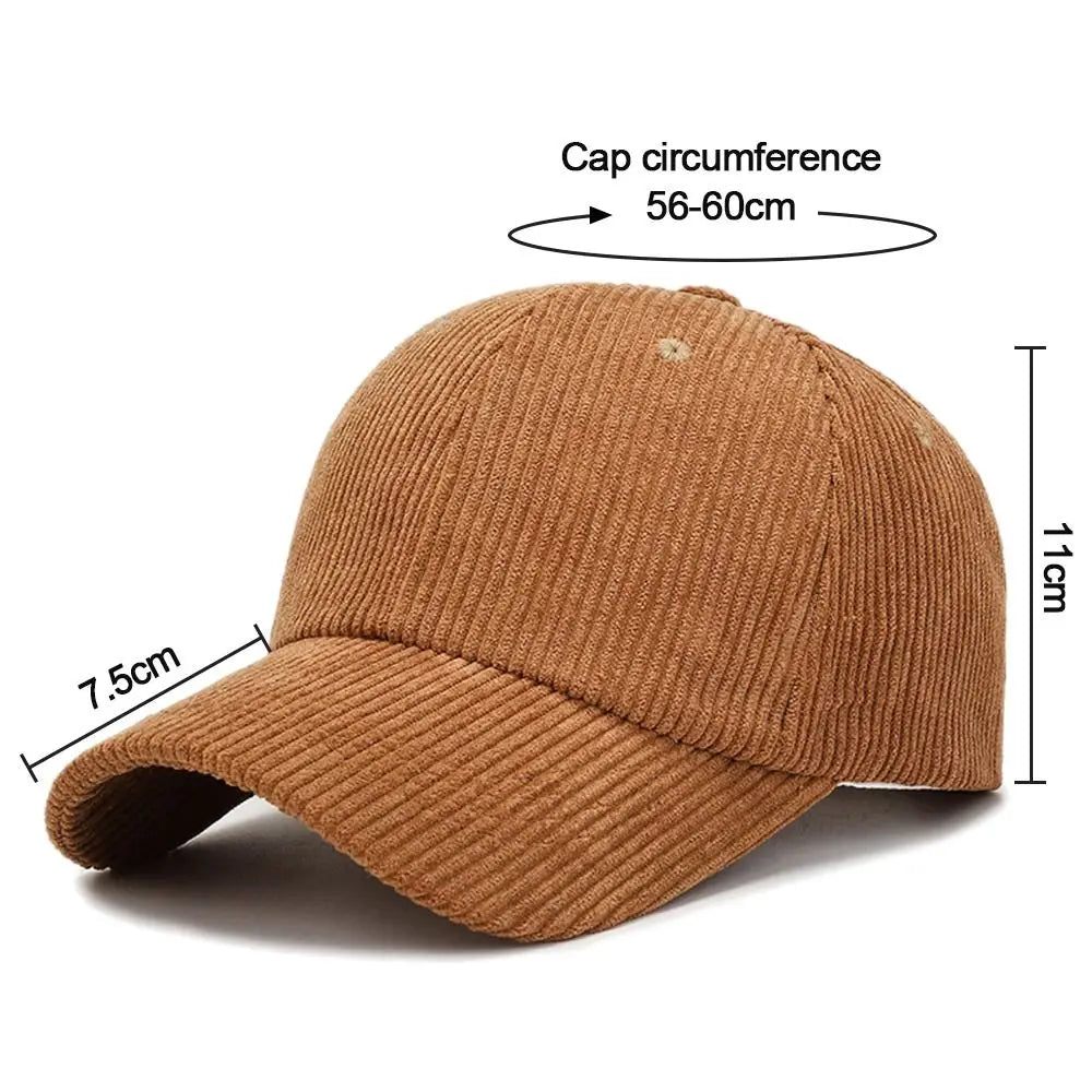 Unisex kordbársony baseball sapka, állítható napellenző sapka, hiphop sapka, férfiaknak
